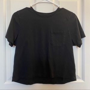 Black Cropped Pocket Tee